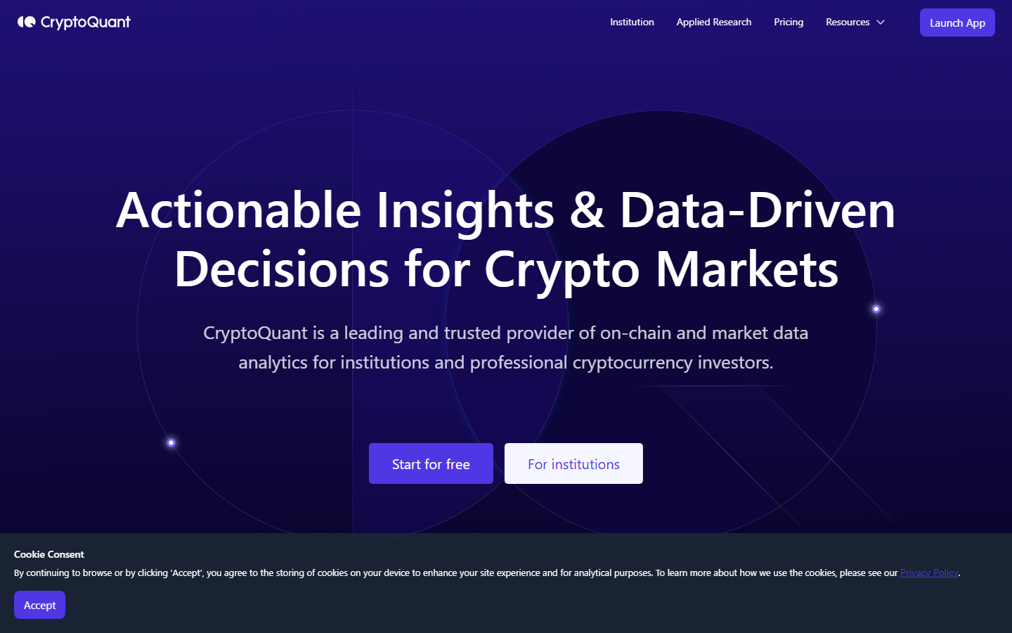 CryptoQuant homepage, July 2026.
