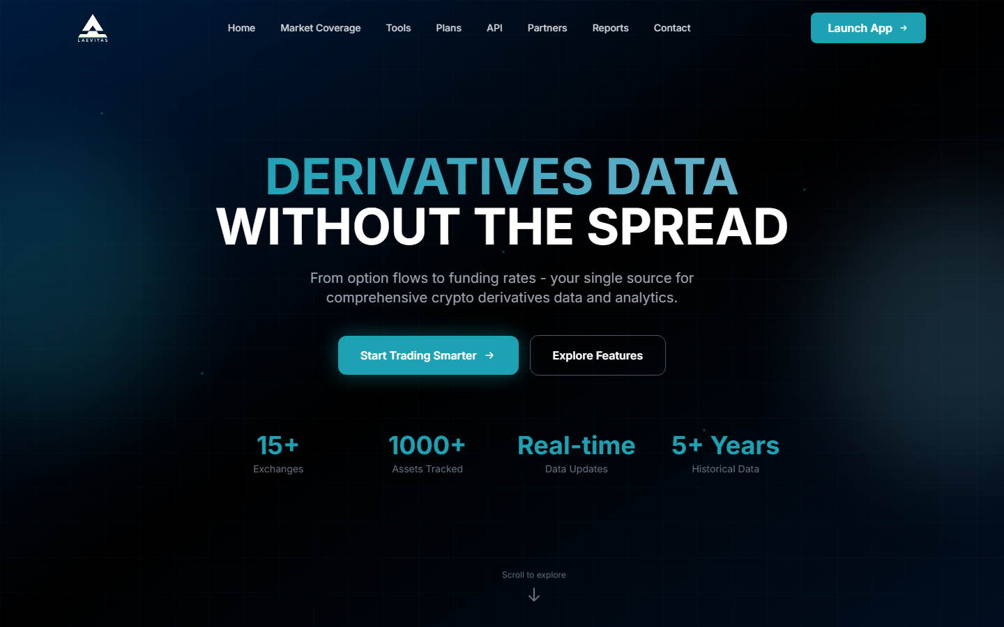 Laevitas homepage, July 2026.